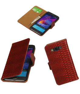 Hoesje voor Samsung Galaxy Grand Max Snake Booktype Wallet Rood