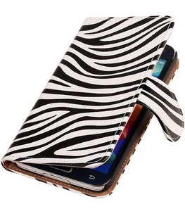 Hoesje voor Samsung Galaxy Alpha Zebra Booktype Wallet