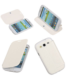 Bestcases Wit TPU Booktype Motief Hoesje voor Samsung Galaxy S3