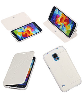 Bestcases Wit TPU Booktype Motief Hoesje voor Samsung Galaxy S5