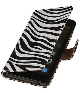 Hoesje voor Sony Xperia M4 Aqua Zebra Booktype Wallet