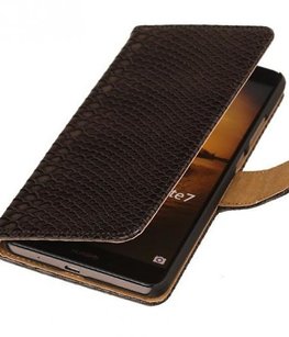 Hoesje voor Sony Xperia M4 Aqua Snake Booktype Wallet Zwart