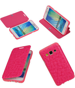 Bestcases Roze TPU Booktype Motief Hoesje voor Samsung Galaxy A3 2015