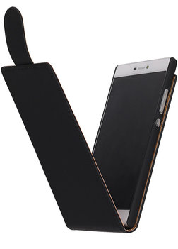 Zwart Effen Classic Flipcase Hoesje voor Huawei P8 Zwart Effen Classic Flipcase Hoesje voor Huawei P8