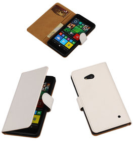 Hoesje voor Microsoft Lumia 640 Effen Booktype Wallet Wit