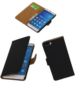 Zwart Honor 6 Plus Book/Wallet Case/Cover