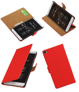 Hoesje voor Huawei P8 Max Effen Booktype Wallet Rood Hoesje voor Huawei P8 Max Effen Booktype Wallet Rood