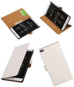 Hoesje voor Huawei P8 Max Effen Booktype Wallet Wit Hoesje voor Huawei P8 Max Effen Booktype Wallet Wit