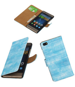 Hoesje voor Huawei P8 Lite Booktype Wallet Mini Slang Blauw
