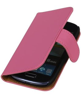 Hoesje voor Samsung Galaxy S3 mini Effen Booktype Wallet Roze