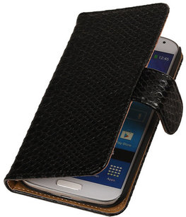 Hoesje voor Samsung Galaxy S3 Snake Slang Bookstyle Wallet Zwart