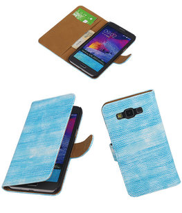 Hoesje voor Samsung Galaxy Grand Max Booktype Wallet Mini Slang Blauw