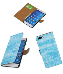 Hoesje voor Huawei Honor 6 Plus Booktype Wallet Mini Slang Blauw