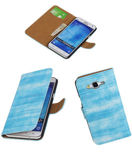 Hoesje voor Samsung Galaxy J7 2015 Booktype Wallet Mini Slang Blauw