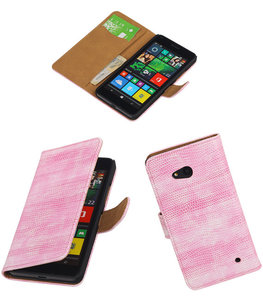 Hoesje voor Microsoft Lumia 640 Booktype Wallet Mini Slang Roze