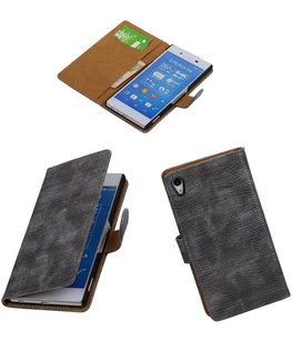 Hoesje voor Sony Xperia Z4/Z3+ Booktype Wallet Mini Slang Grijs