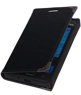 Hoesje voor Samsung Galaxy J1 2015 - Zwart TPU Map Bookstyle Hoesje voor Samsung Galaxy J1 2015 - Zwart TPU Map Bookstyle