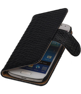 Bestcases Slang Zwart Hoesje voor Samsung Galaxy S4 Mini Bookcase Cover Bestcases Slang Zwart Hoesje voor Samsung Galaxy S4 Mini Bookcase Cover