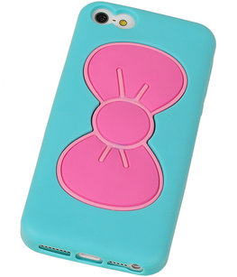 Vlinder Telefoonstandaard Case TPU iPhone 5/5S Turquoise Vlinder Telefoonstandaard Case TPU iPhone 5/5S Turquoise