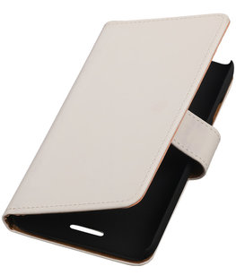 Hoesje voor HTC One M8 - Effen Wit Booktype Wallet