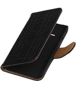 Hoesje voor Samsung Galaxy J1 Ace - Slang Zwart Booktype Wallet Hoesje voor Samsung Galaxy J1 Ace - Slang Zwart Booktype Wallet