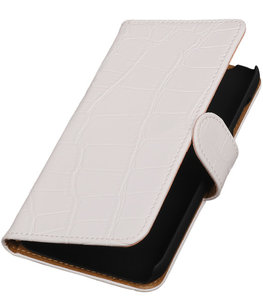 Hoesje voor Huawei Y625 - Krokodil Wit Booktype Wallet