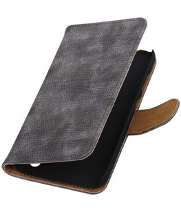 Hoesje voor Huawei Y625 - Mini Slang Grijs Booktype Wallet
