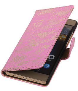 Hoesje voor Sony Xperia Z5 Compact - Lace Roze Booktype Wallet