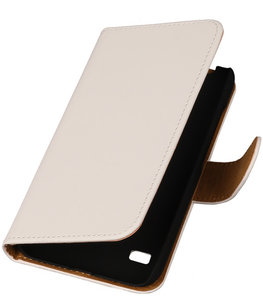Wit Hoesje voor Huawei Ascend Y550 Book/Wallet Case/Cover