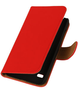 Rood Hoesje voor Huawei Ascend Y550 Book/Wallet Case/Cover