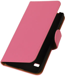 Roze Hoesje voor Huawei Ascend Y550 Book/Wallet Case/Cover