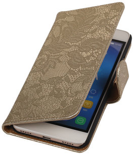 Hoesje voor Huawei Honor Y6 - Lace Goud Booktype Wallet Hoesje voor Huawei Honor Y6 - Lace Goud Booktype Wallet