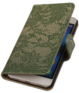 Hoesje voor Huawei Honor Y6 - Lace Donker Groen Booktype Wallet Hoesje voor Huawei Honor Y6 - Lace Donker Groen Booktype Wallet