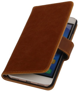 Bruin Pull-Up PU Hoesje voor Huawei Honor Y6 / 4A Booktype Wallet Cover Bruin Pull-Up PU Hoesje voor Huawei Honor Y6 / 4A Booktype Wallet Cover
