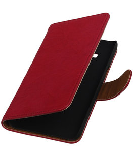 Roze Echt Leer Booktype Hoesje voor Samsung Galaxy On5 Wallet Cover