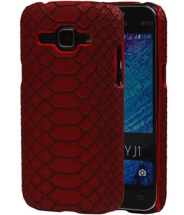 Rood Slang Hardcase Backcover Hoesje voor Samsung Galaxy J1 2015