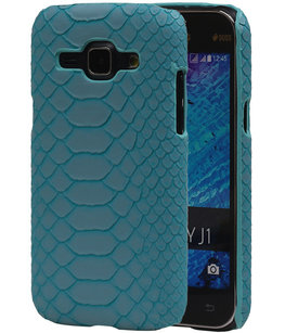 Blauw Slang Hardcase Backcover Hoesje voor Samsung Galaxy J1 2015