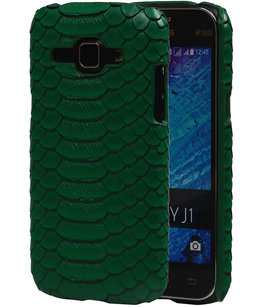 Groen Slang Hardcase Backcover Hoesje voor Samsung Galaxy J1 2015