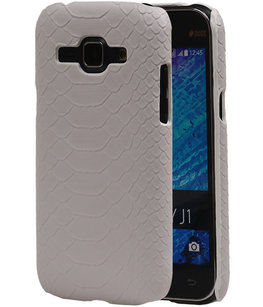 Wit Slang Hardcase Backcover Hoesje voor Samsung Galaxy J1 2015