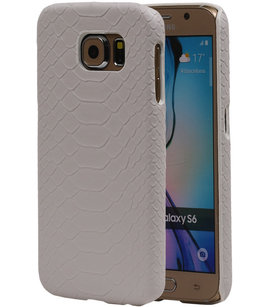 Wit Slang Hardcase Backcover Hoesje voor Samsung Galaxy S6 Wit Slang Hardcase Backcover Hoesje voor Samsung Galaxy S6