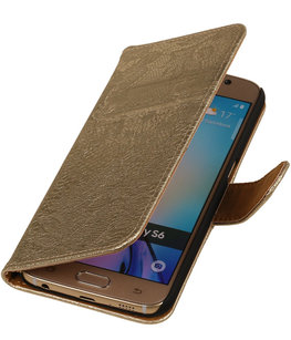 Hoesje voor Samsung Galaxy J5 2015 Lace Kant Booktype Wallet Goud