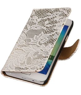 Wit Lace Booktype Hoesje voor Samsung Galaxy A3 2016 Wallet Cover Wit Lace Booktype Hoesje voor Samsung Galaxy A3 2016 Wallet Cover