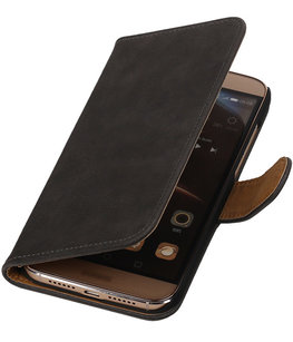 Grijs Bark Hout Booktype Hoesje voor Huawei G8 Wallet Cover