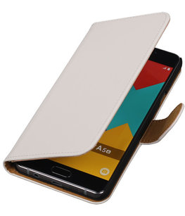 Wit Effen Booktype Hoesje voor Samsung Galaxy A5 2016 Wallet Cover