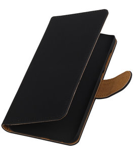 Zwart Effen Booktype Hoesje voor Samsung Galaxy Ace 2 Wallet Cover