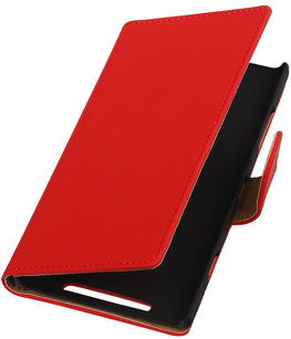 Hoesje voor Nokia Lumia 830 Effen Booktype Wallet Rood