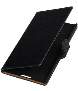 Zwart Krokodil Booktype Hoesje voor Nokia Lumia 1520 Wallet Cover Zwart Krokodil Booktype Hoesje voor Nokia Lumia 1520 Wallet Cover