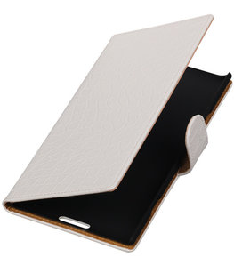 Wit Krokodil Booktype Hoesje voor Nokia Lumia 1520 Wallet Cover Wit Krokodil Booktype Hoesje voor Nokia Lumia 1520 Wallet Cover