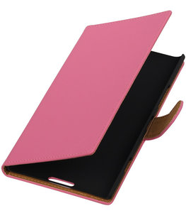 Roze Effen Booktype Hoesje voor Nokia Lumia 1520 Wallet Cover Roze Effen Booktype Hoesje voor Nokia Lumia 1520 Wallet Cover