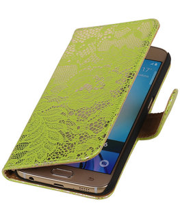 Groen Lace Booktype Hoesje voor Samsung Galaxy S5 Wallet Cover